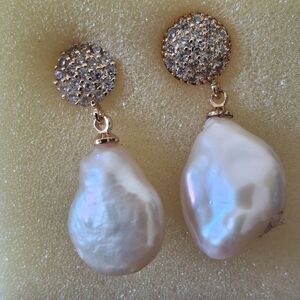 Elegant Freshwater Pearl Pink and Cream Earrings